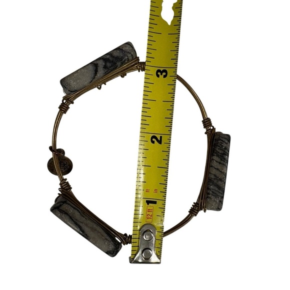 Bourbon & Boweties Bowties Gray Grey Granite Stone Bracelet Stackable - Picture 5 of 6
